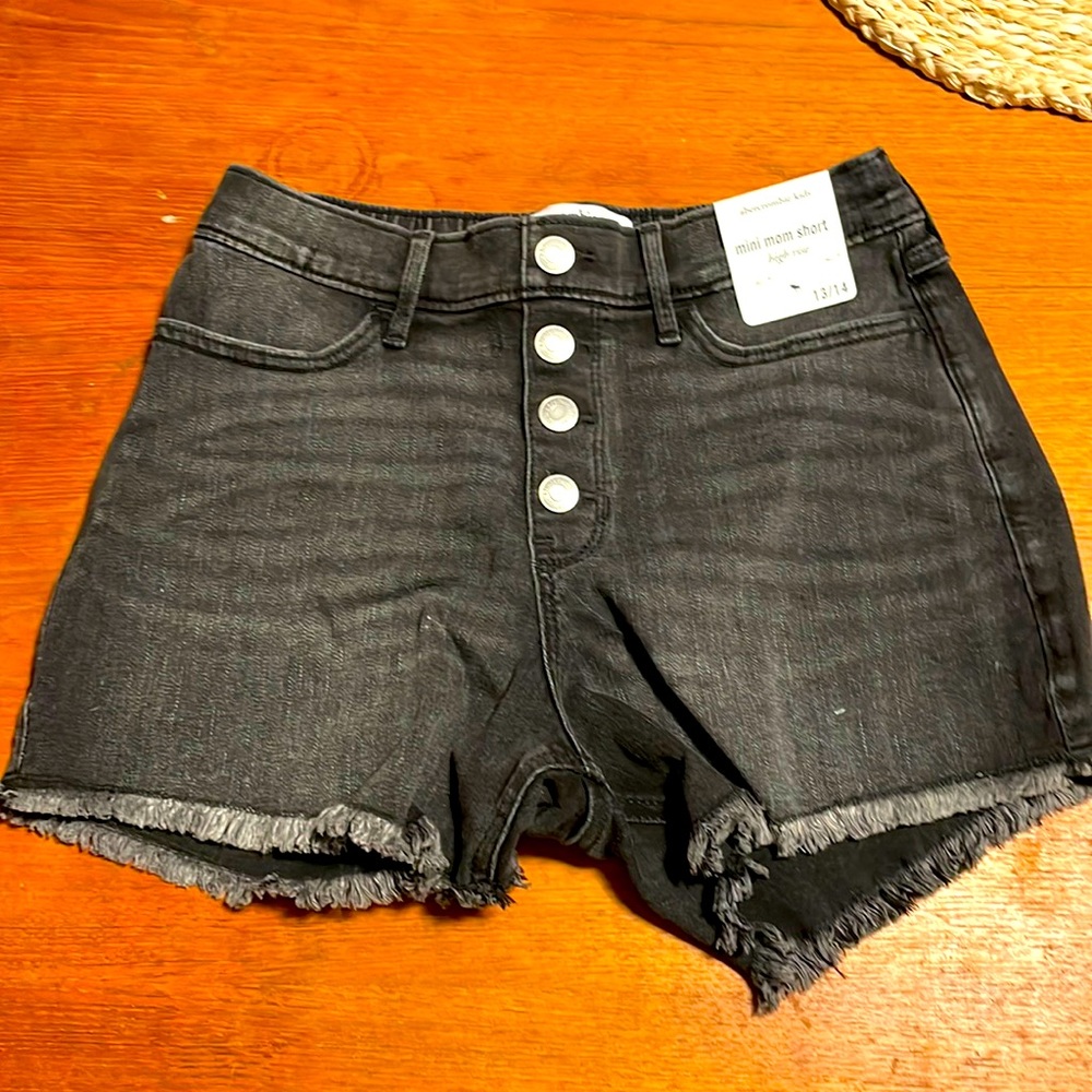 Black jean shorts